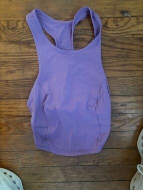 Lululemon cropped power thru purple tank